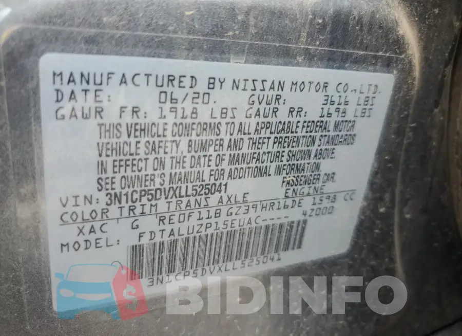 3N1CP5DVXLL525041 Photo# 13