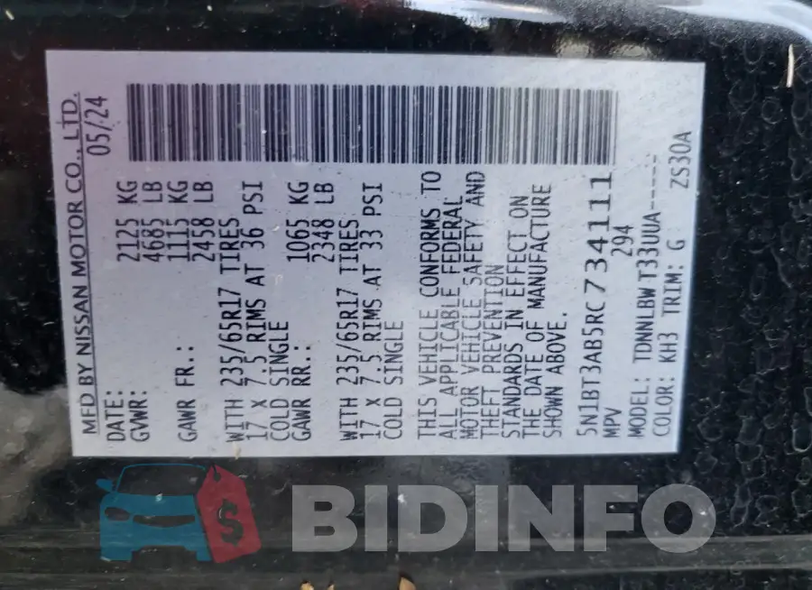 5N1BT3AB5RC734111 Photo# 13