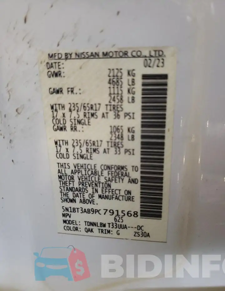 5N1BT3AB9PC791568 Photo# 13