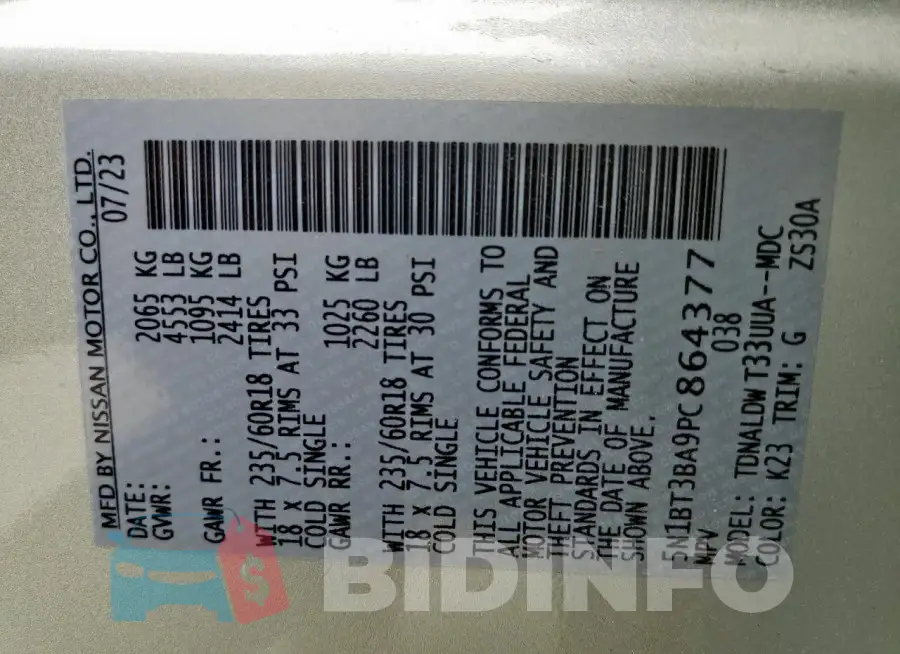 5N1BT3BA9PC864377 Photo# 13