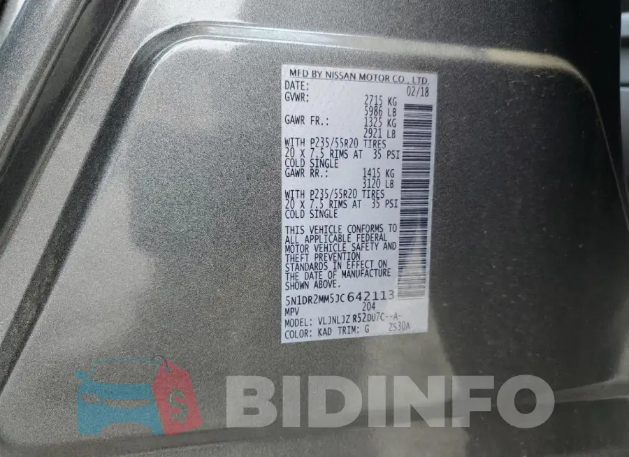 5N1DR2MM5JC642113 Photo# 14