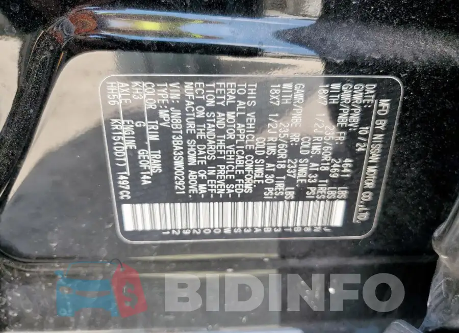 JN8BT3BA3SW002921 Photo# 14