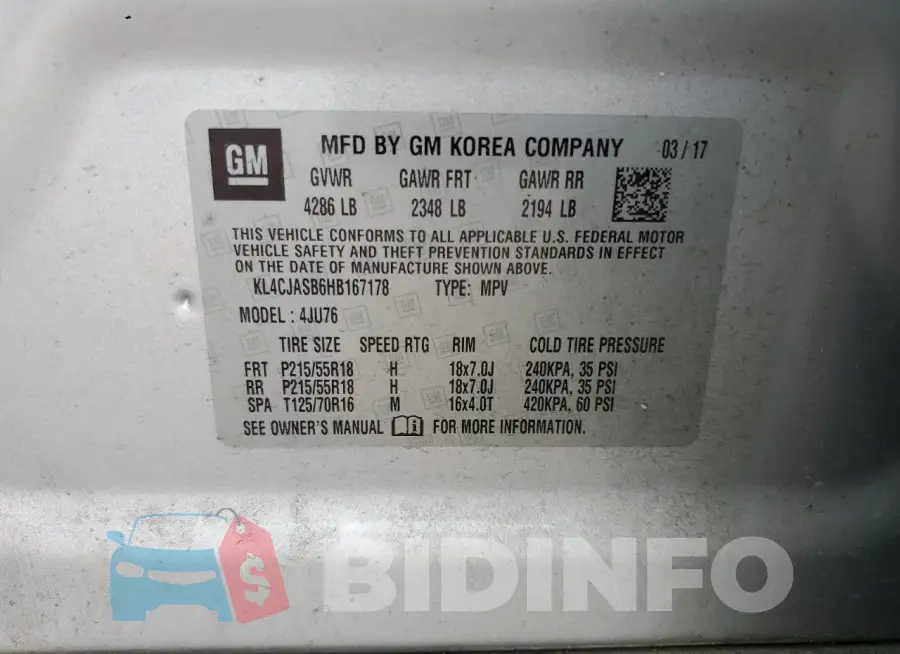 KL4CJASB6HB167178 Photo# 13