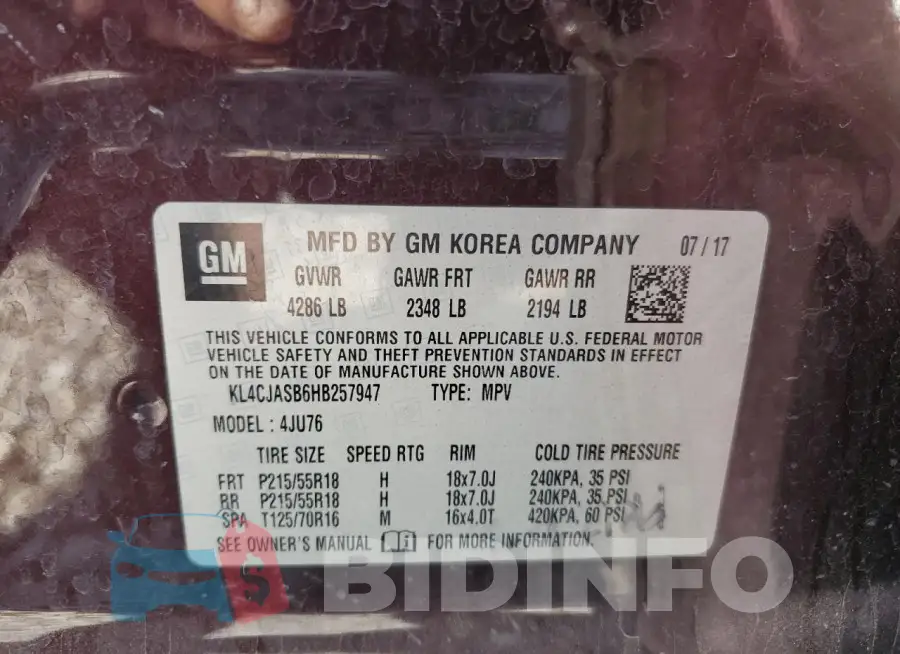 KL4CJASB6HB257947 Photo# 13