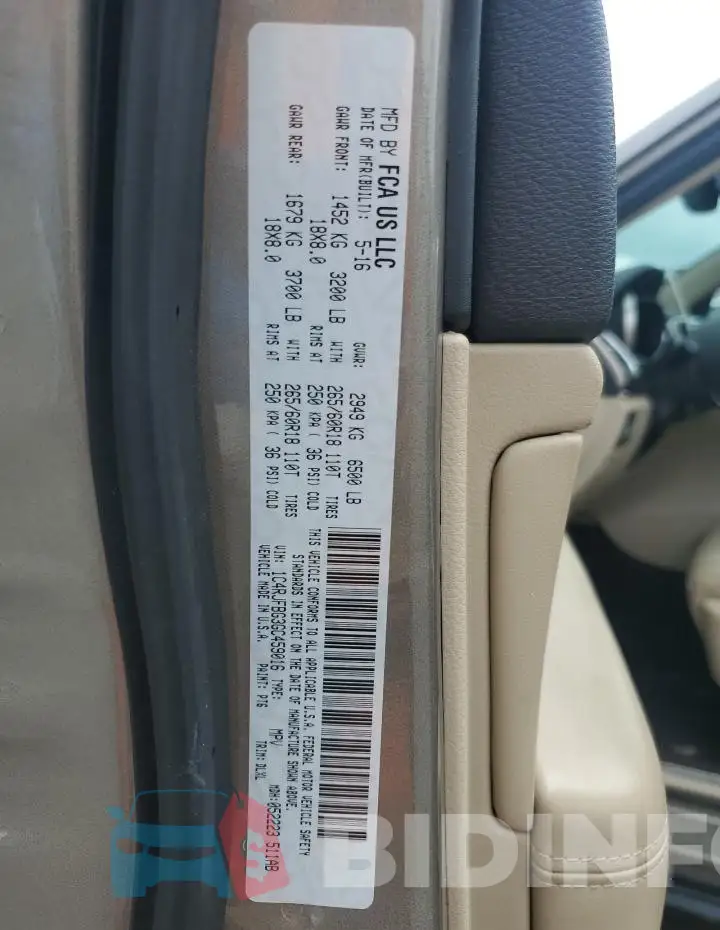 1C4RJFBG3GC459016 Photo# 13