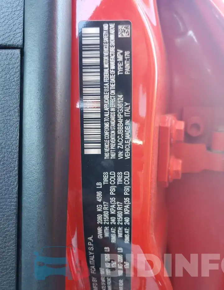 ZACCJBBB4HPG36124 Photo# 13
