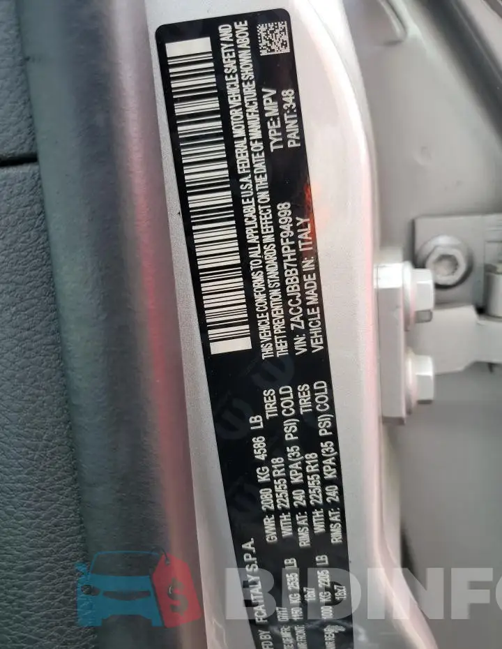 ZACCJBBB7HPF94998 Photo# 12