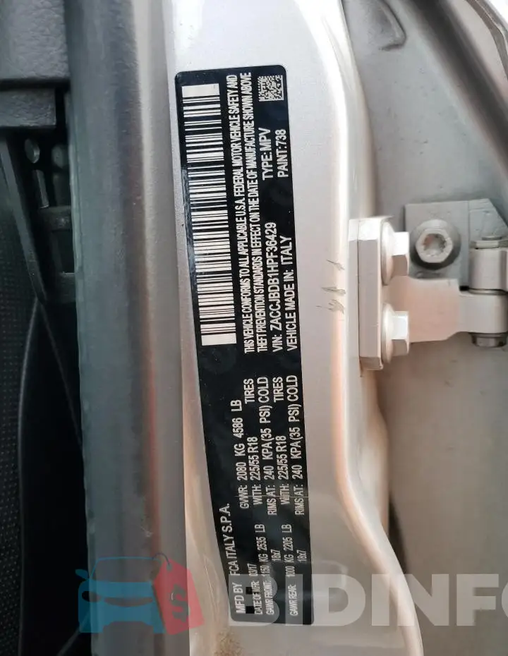 ZACCJBDB1HPF36429 Photo# 14