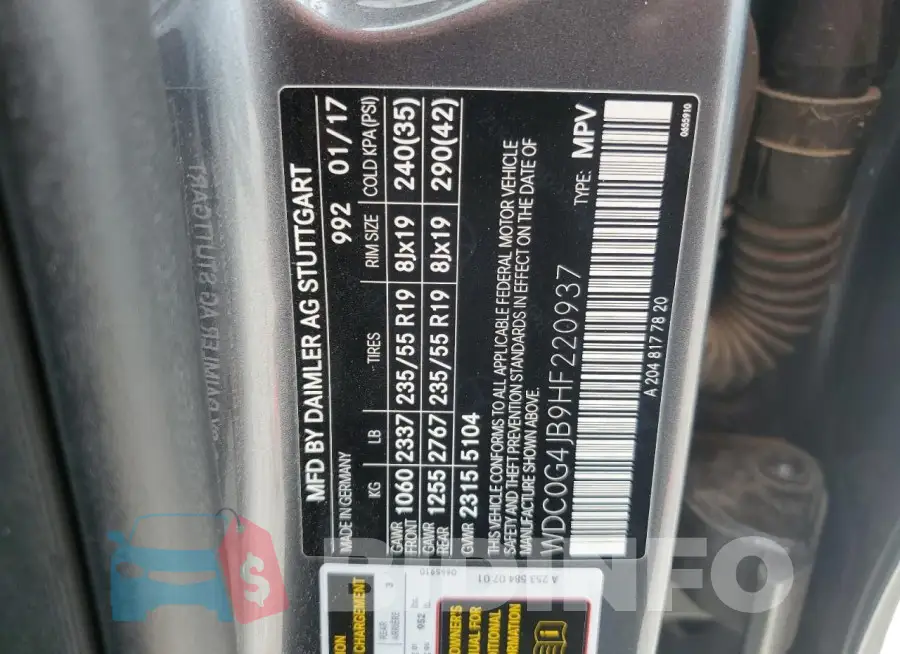 WDC0G4JB9HF220937 Photo# 13
