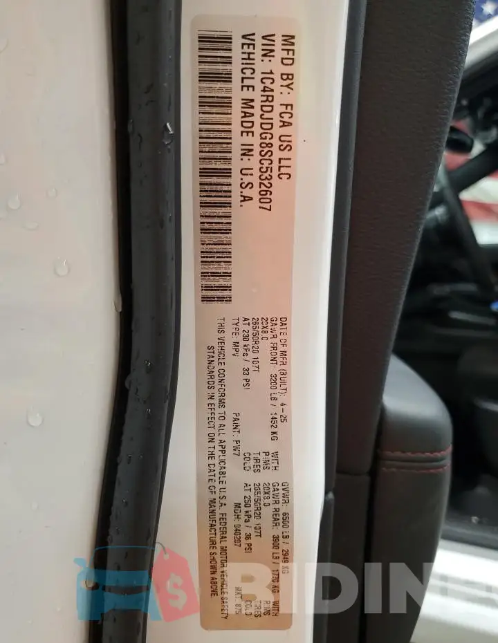 1C4RDJDG8SC532607 Photo# 13