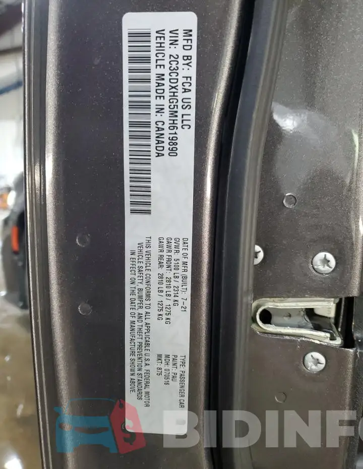 2C3CDXHG5MH619890 Photo# 13