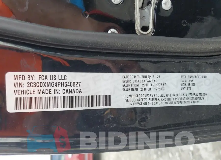 2C3CDXMG4PH640627 Photo# 12