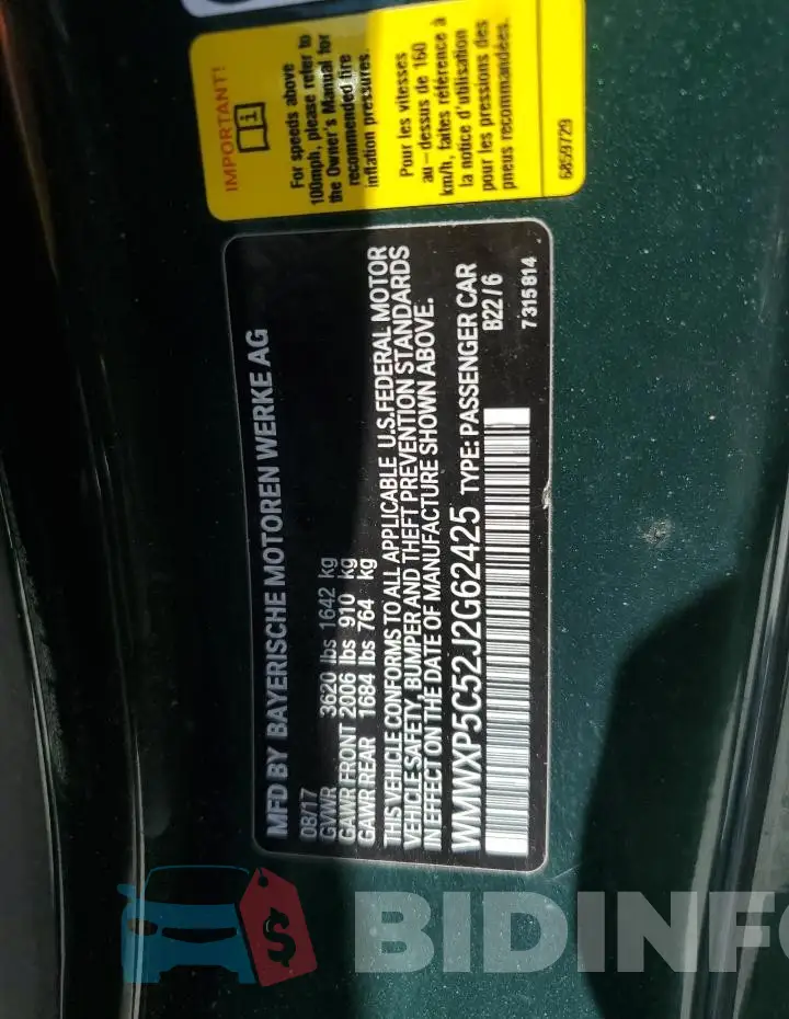 WMWXP5C52J2G62425 Photo# 12