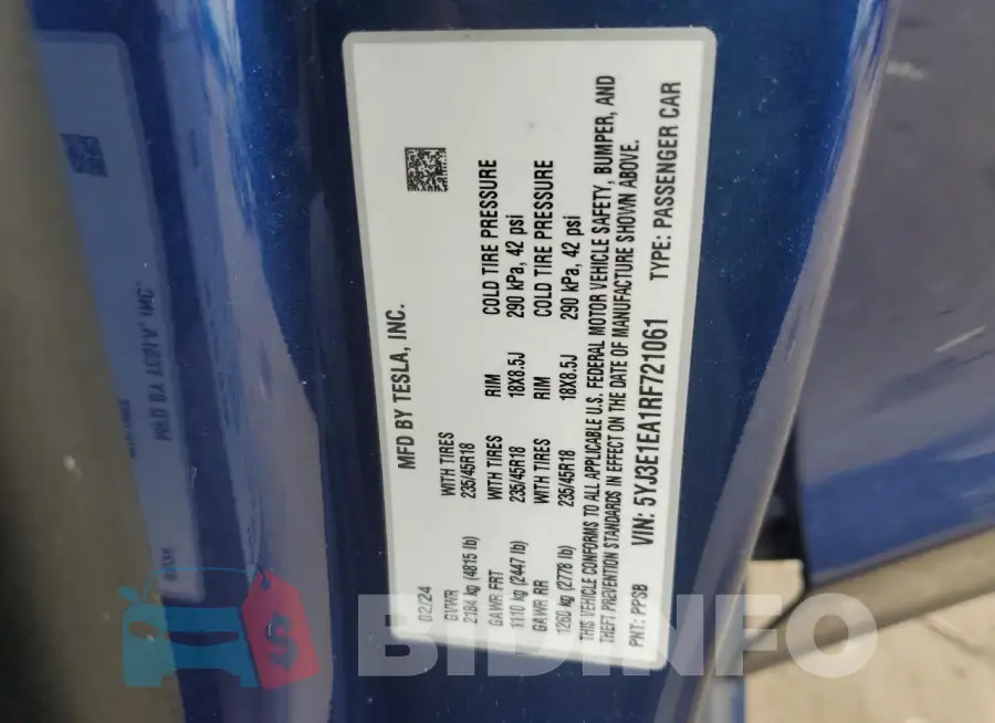 5YJ3E1EA1RF721061 Photo# 12