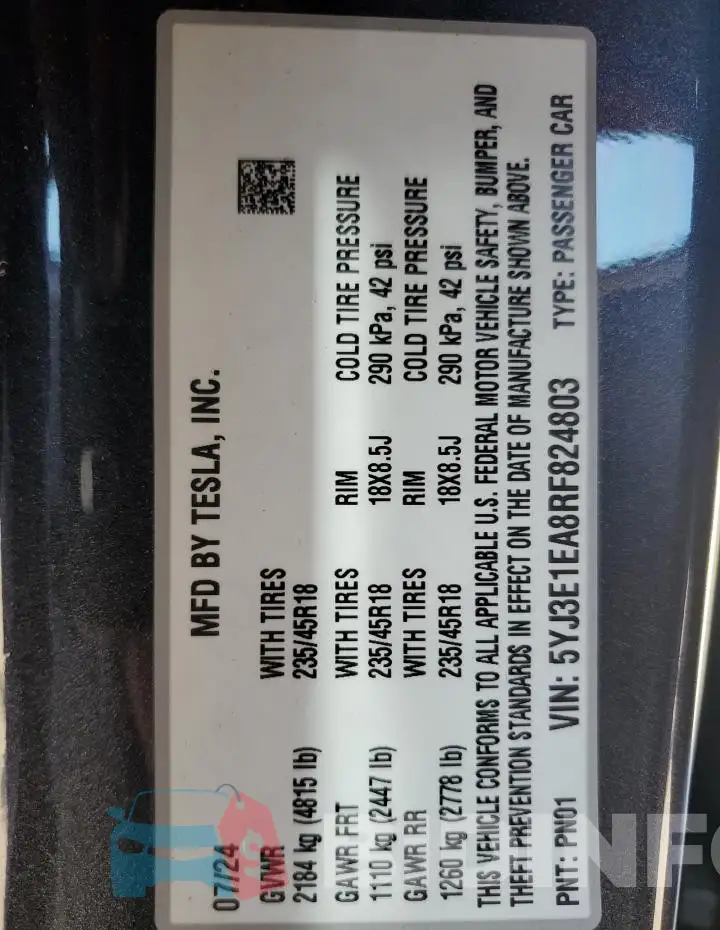 5YJ3E1EA8RF824803 Photo# 13