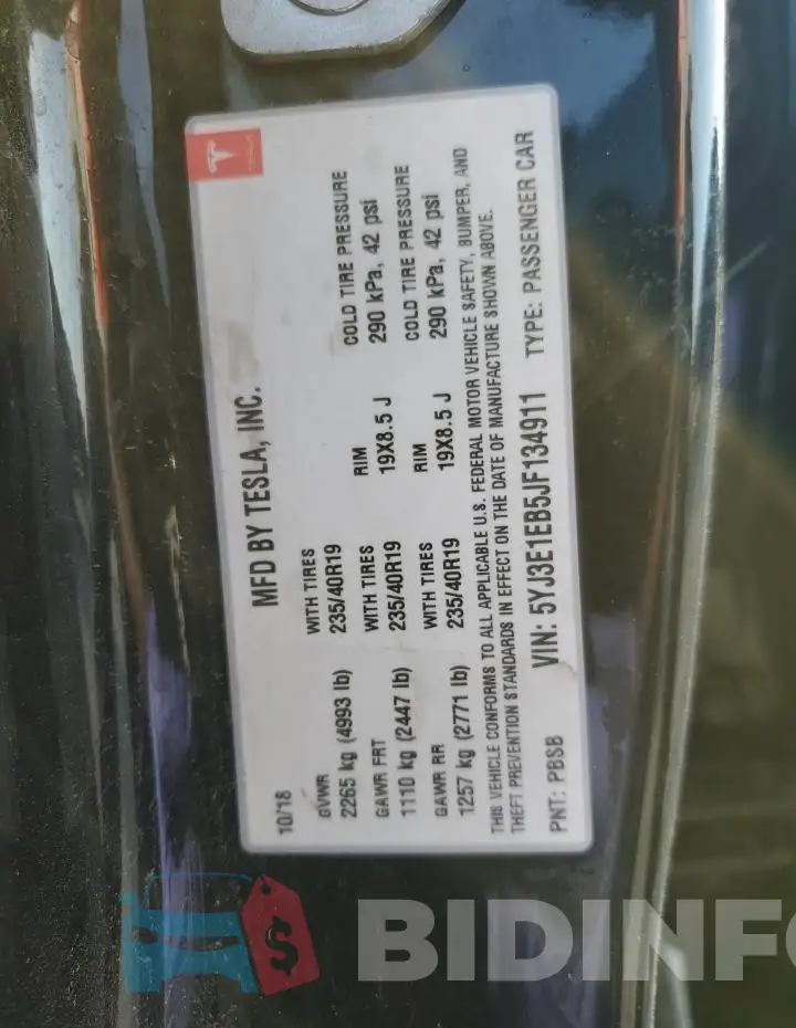 5YJ3E1EB5JF134911 Photo# 12