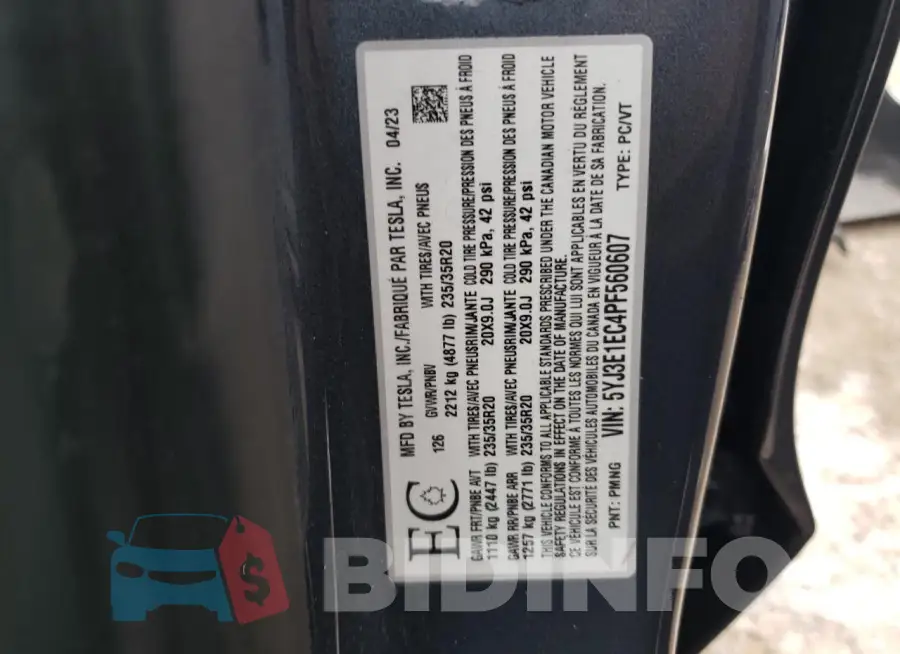 5YJ3E1EC4PF560607 Photo# 12