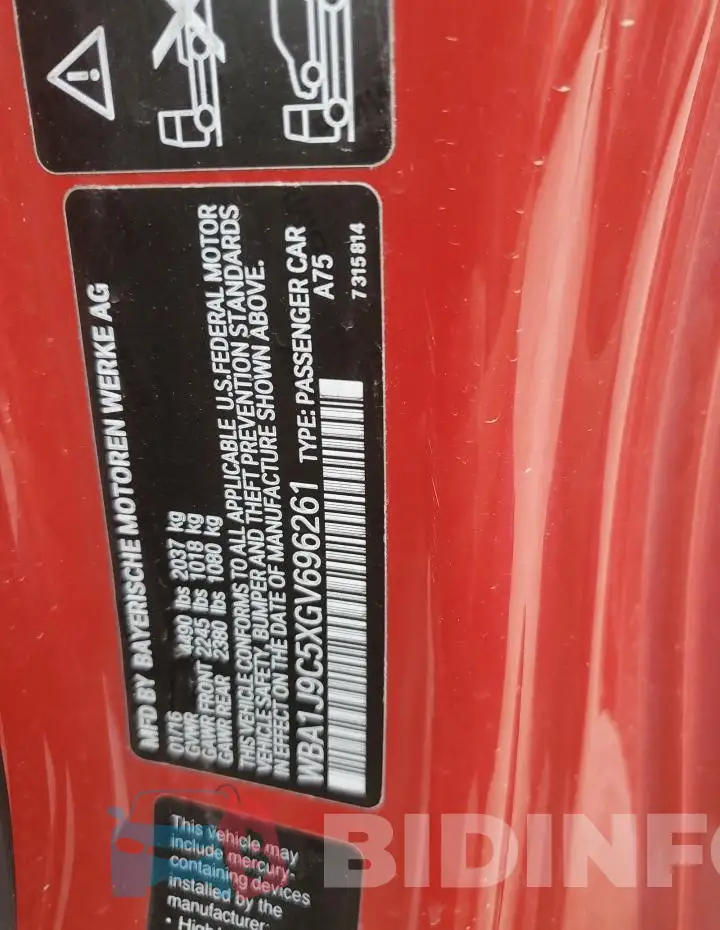 WBA1J9C5XGV696261 Photo# 12