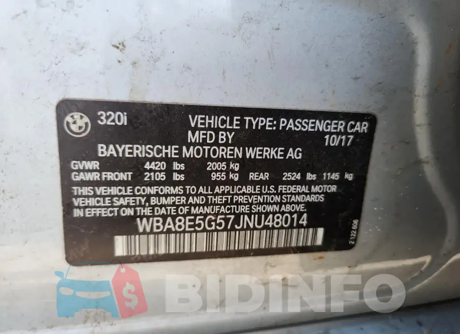 WBA8E5G57JNU48014 Photo# 12