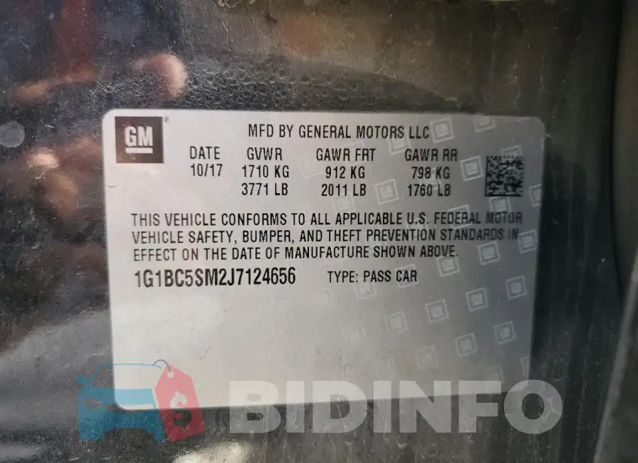 1G1BC5SM2J7124656 Photo# 12