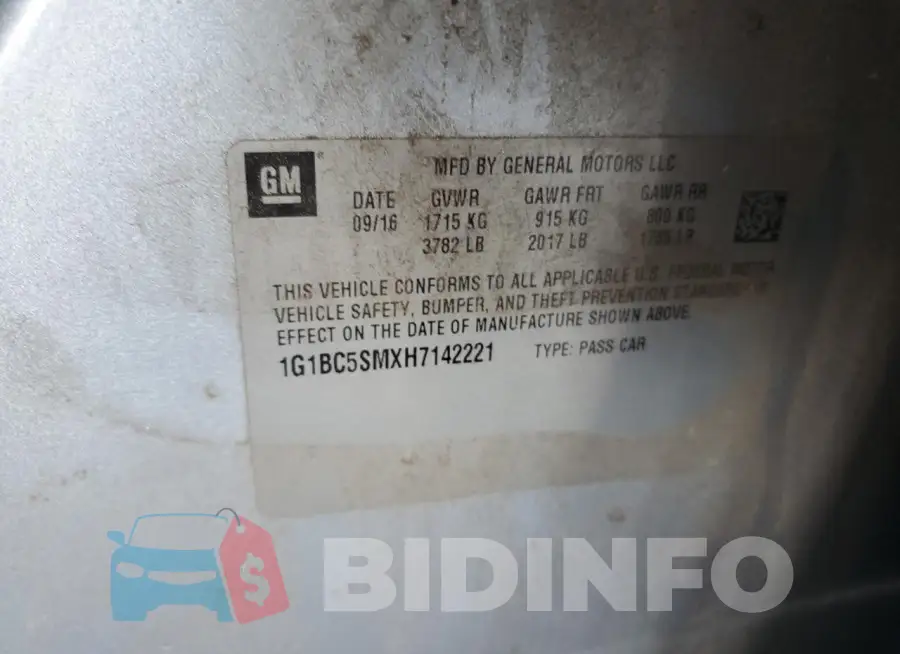 1G1BC5SMXH7142221 Photo# 12