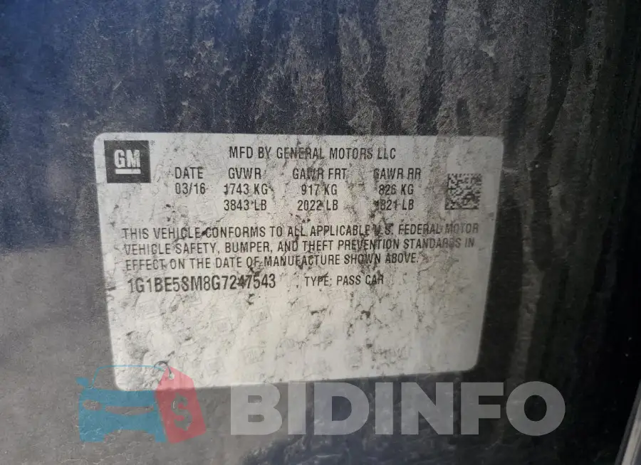 1G1BE5SM8G7247543 Photo# 12
