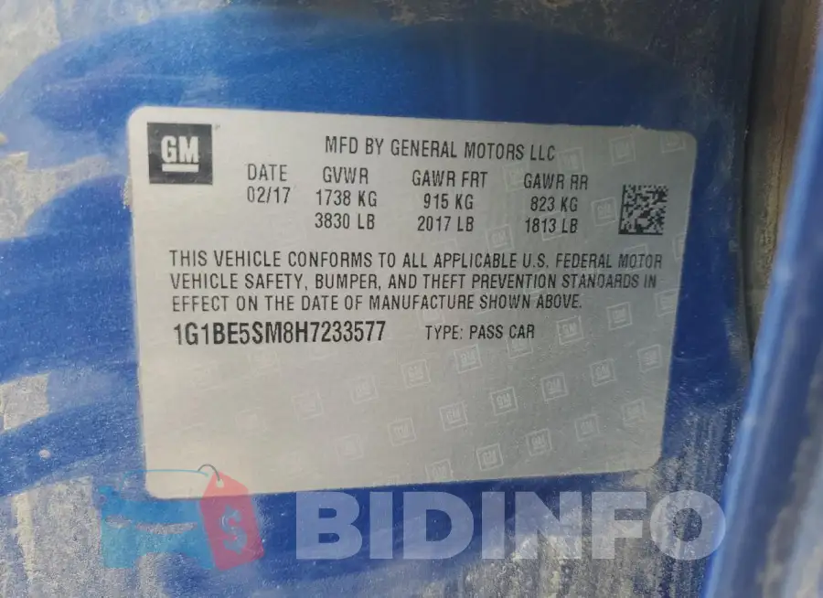 1G1BE5SM8H7233577 Photo# 12
