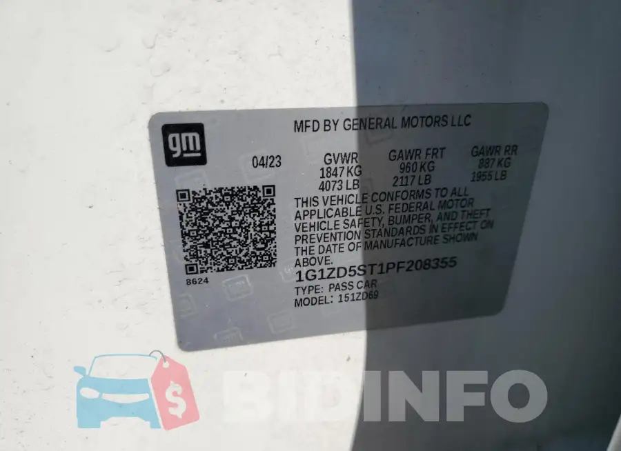 1G1ZD5ST1PF208355 Photo# 13