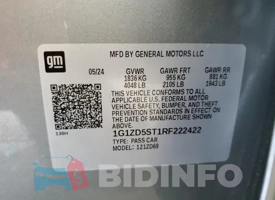 1G1ZD5ST1RF222422 Photo# 13