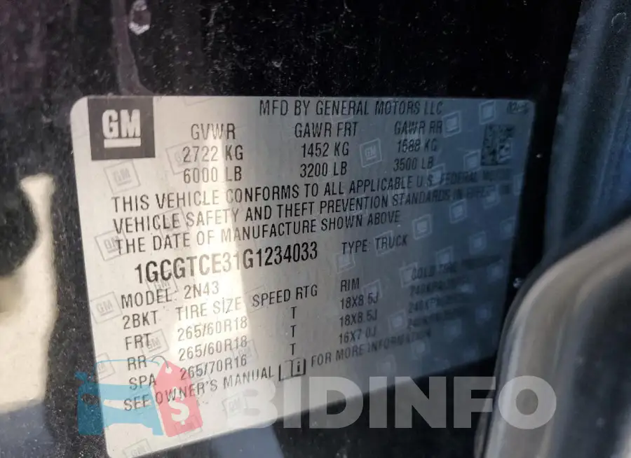 1GCGTCE31G1234033 Photo# 12