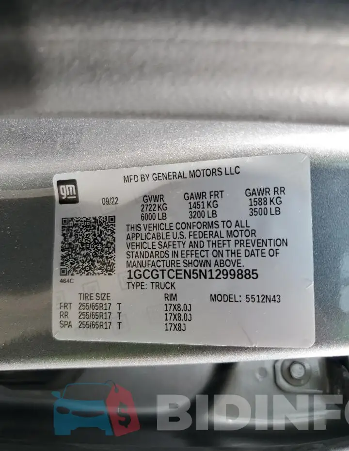 1GCGTCEN5N1299885 Photo# 12