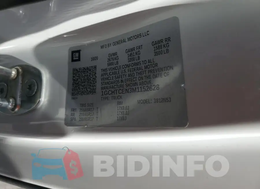 1GCHTCEN3M1152628 Photo# 12