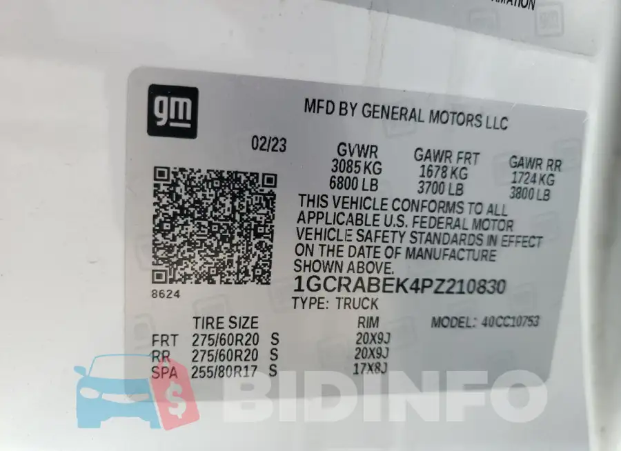 1GCRABEK4PZ210830 Photo# 12
