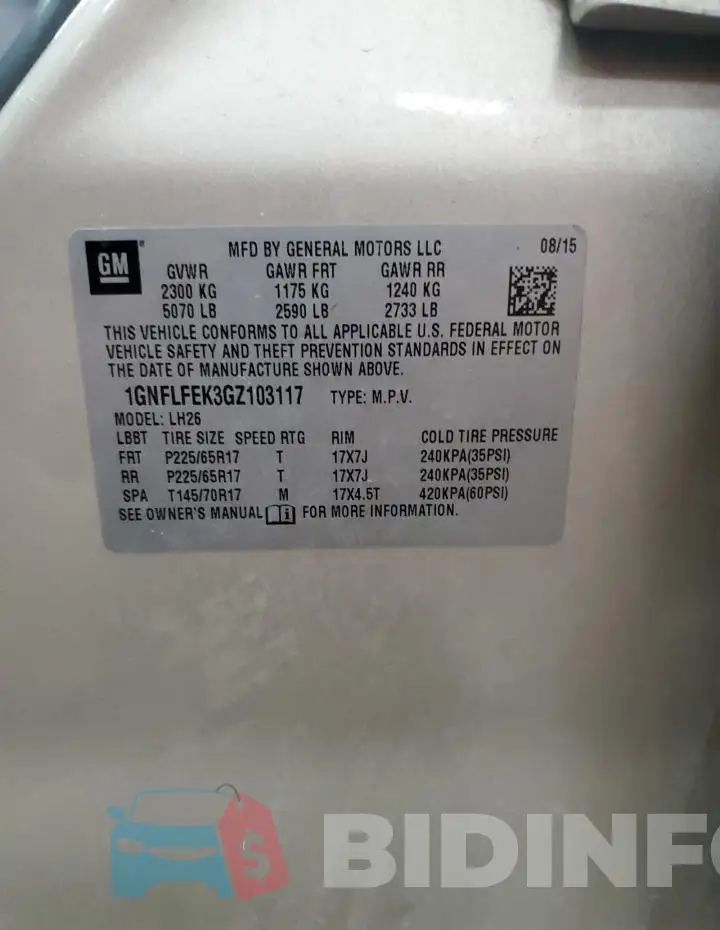 1GNFLFEK3GZ103117 Photo# 13