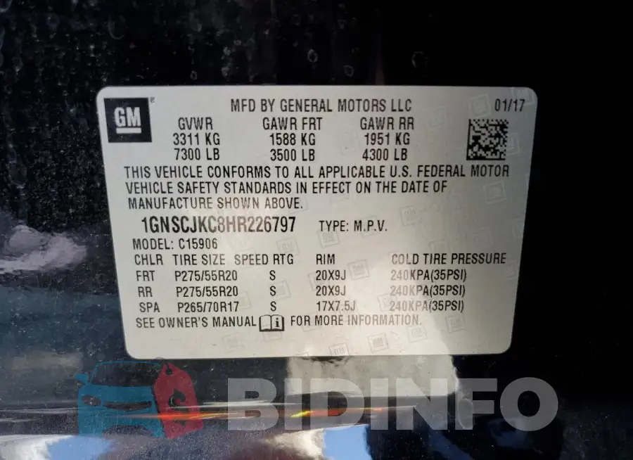 1GNSCJKC8HR226797 Photo# 13