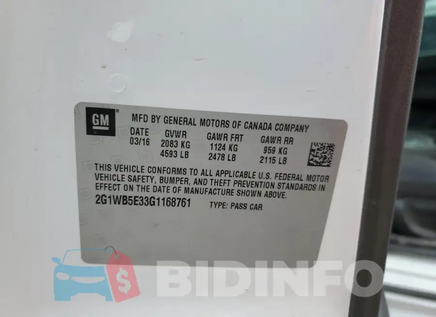2G1WB5E33G1168761 Photo# 13