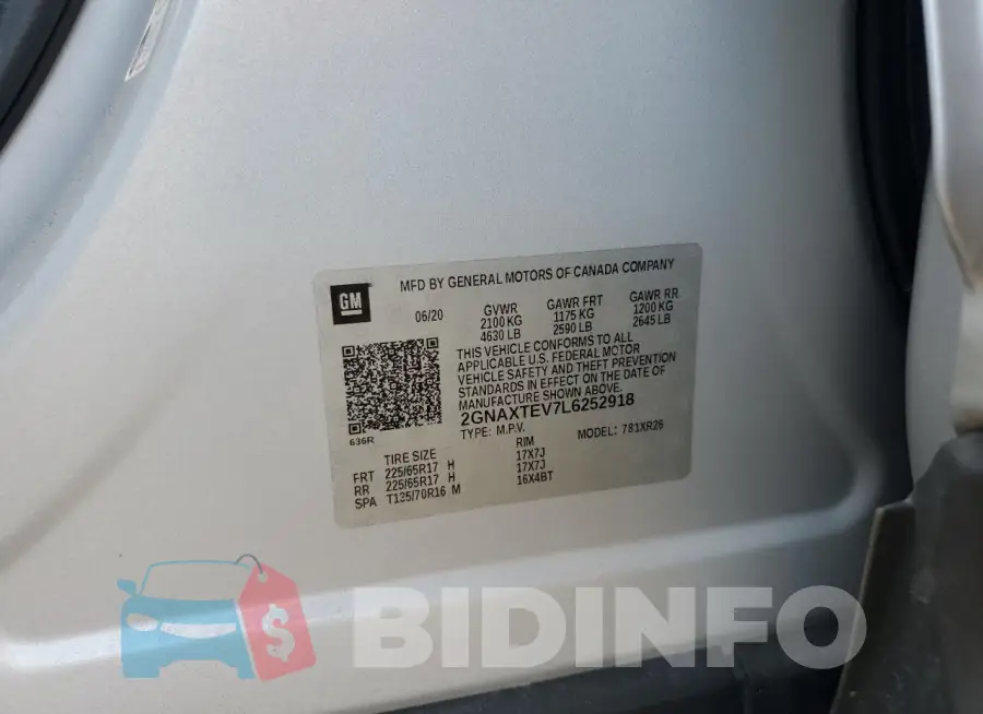 2GNAXTEV7L6252918 Photo# 13