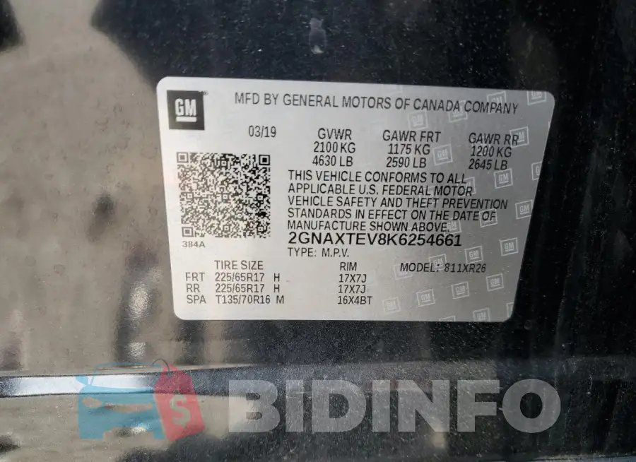 2GNAXTEV8K6254661 Photo# 13