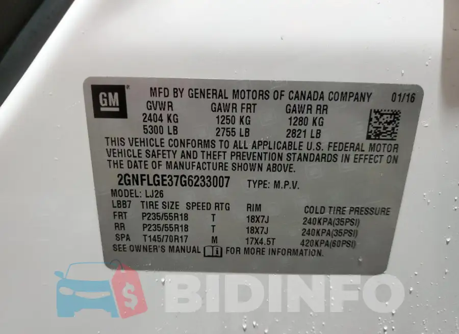 2GNFLGE37G6233007 Photo# 14