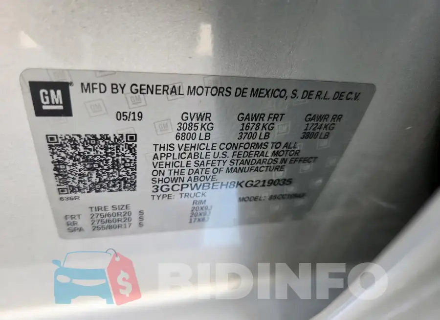 3GCPWBEH8KG219035 Photo# 12