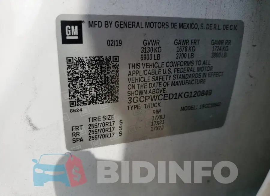 3GCPWCED1KG120849 Photo# 12