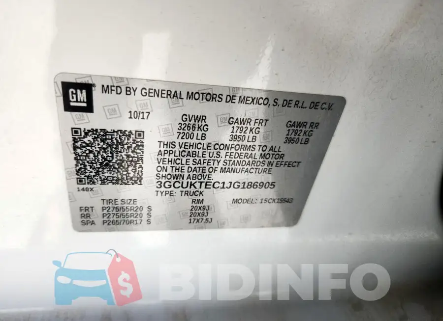 3GCUKTEC1JG186905 Photo# 12