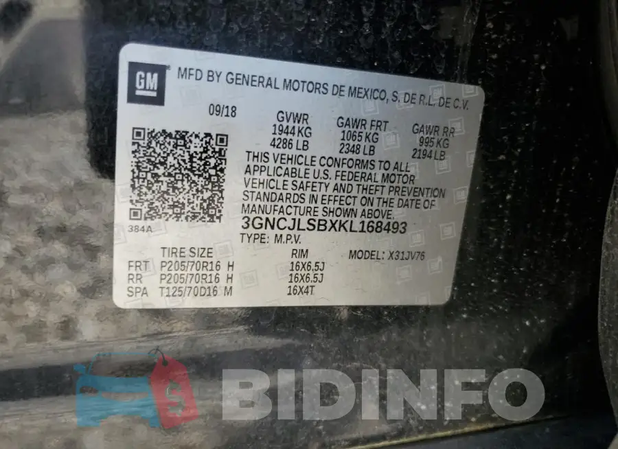 3GNCJLSBXKL168493 Photo# 13