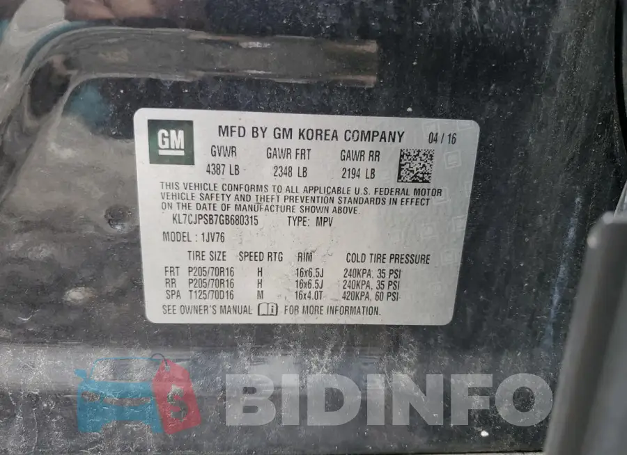 KL7CJPSB7GB680315 Photo# 13