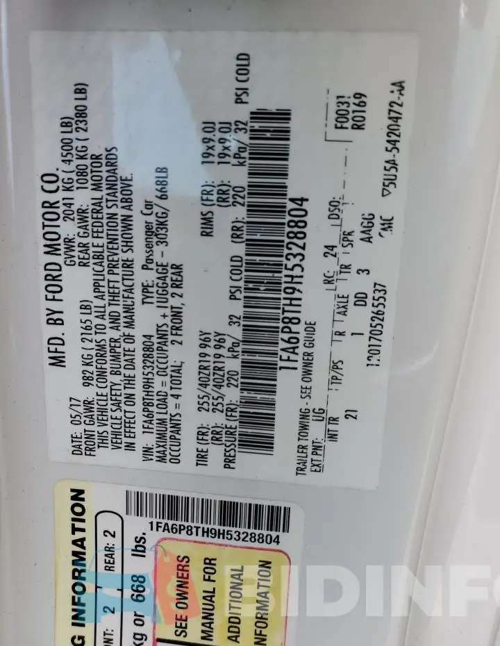 1FA6P8TH9H5328804 Photo# 12