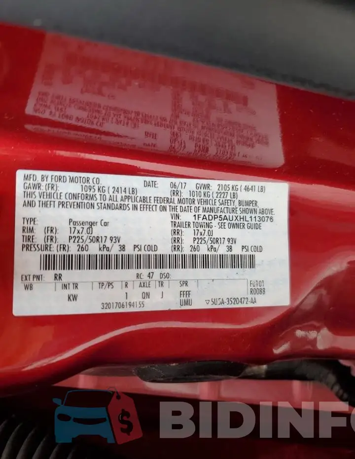 1FADP5AUXHL113076 Photo# 12