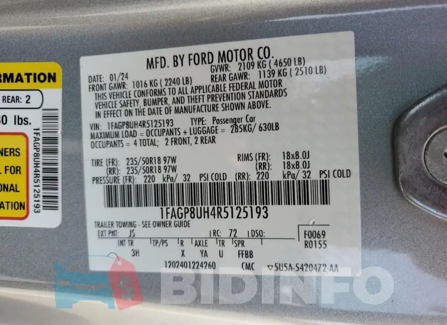 1FAGP8UH4R5125193 Photo# 12