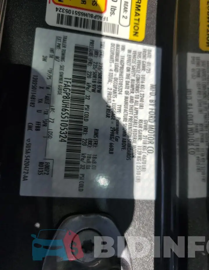 1FAGP8UH6S5105324 Photo# 12