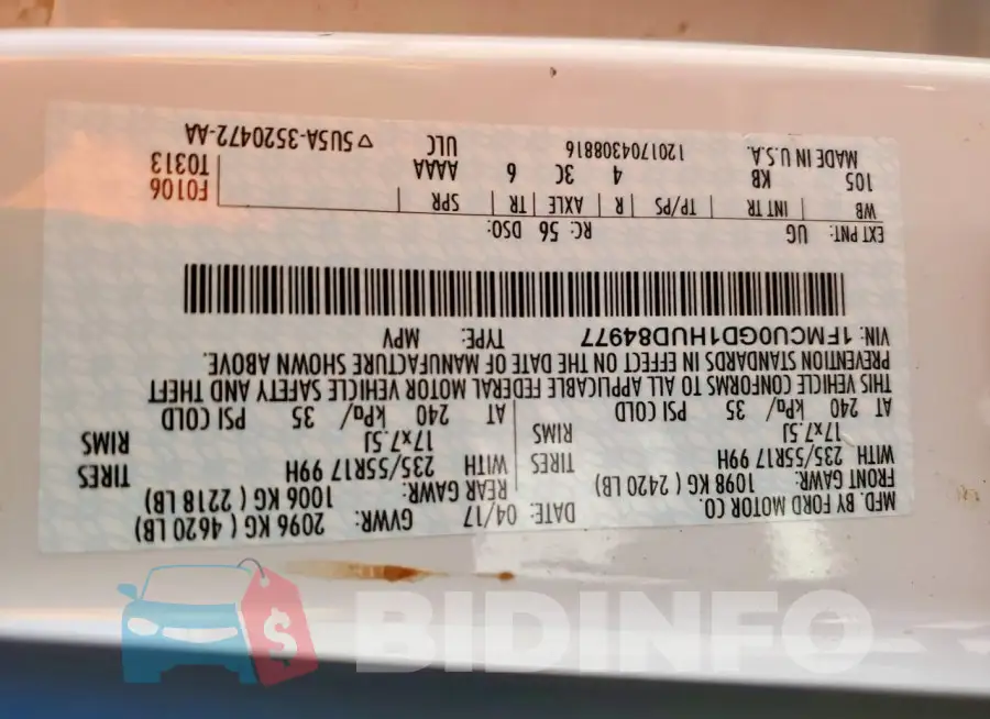 1FMCU0GD1HUD84977 Photo# 12