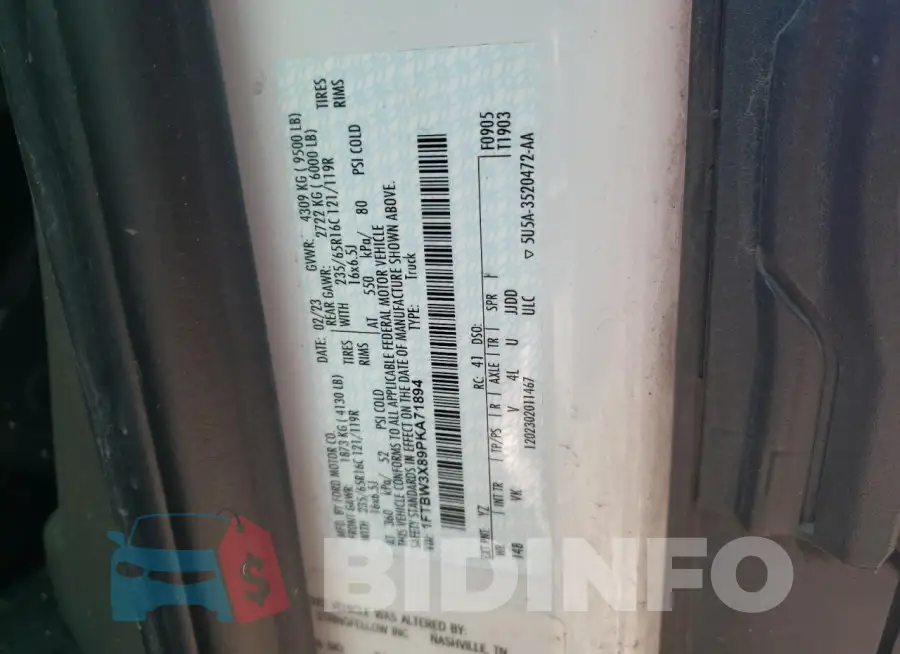 1FTBW3X89PKA71894 Photo# 13
